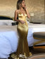 Sexy Golden Spaghetti Strap Mermaid Long Sleeveless Long Party Prom Dresses,Evening Dress Online, WGP799