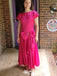 Casual Short Sleeves A-line Long Prom Dress Ideas, Evening Party Dresses,WGP1760