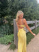 Sexy Yellow Mermaid Spaghetti Straps Maxi Long Party Prom Dresses,Evening Dresses,WGP309