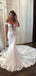 Sexy Mermaid Off Shoulder V Neck Sleeveless With Trailing Applique Popular Bridal Long Wedding Dresses, WDH126