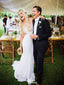 Charming Mermaid V Neck Lace Applique Elegant Bridal Long Wedding Dresses, WDH079