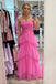 Elegant Light Pink A-Line Spaghetti Straps Square Cheap Maxi Long Party Prom Gowns,Evening Dresses,WGP447