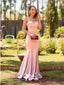 Elegant Pink Mermaid Spaghetti Straps Maxi Long Party Prom Dresses,WGP283