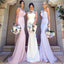 Elegant V-Neck Sleeveless Mermaid Long Bridesmaid Dresses Online,WGM469