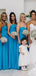 Charming Blue A-Line Strapless Popular Cheap Maxi Long Wedding Guest Bridesmaid Dresses,WGM217