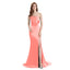 Mismatched Coral Mermaid Side Slit Cheap Long Bridesmaid Dresses Online, WGM138