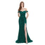 Mismatched Dark Green Mermaid Soft Satin Long Slits Bridesmaid Dresses, WGM116