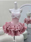 Cute Pink Sweetheart Sleeveless A-Line Short Homecoming Dresses For Party , EPT661