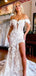 Floral White Off-Shoulder Mermaid Long Wedding Dresses With Sweep Trailing,WDH183