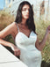Elegant White Spaghetti Strap Mermaid Long Wedding Dresses With Sweep Trailing,WDH181