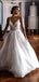 Sexy Lace Spaghetti Straps V Neck Applique Popular Bridal Long Wedding Dresses, WDH092