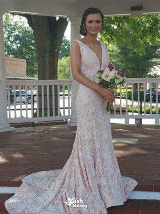 Elegant V-Neck Mermaid Long Prom Dress Ideas, Birthday Party Dresses , WGP1862