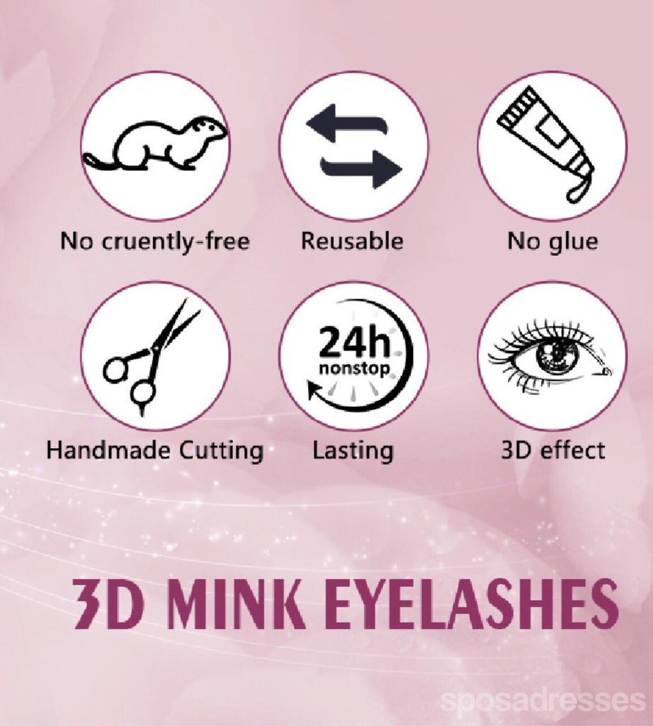 3D Mink Eyelashes, 4 Pairs Fake Eyelashes Natural Mink Lashes