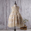 Round Neckline Sleeveless Beige Tulle Lace Flower Girl Dresses, Affordable Little Girl Dresses, FG058