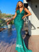 Sparkly Sequins Halter Open Back Mermaid Slits Evening Gowns Prom Dresses , WGP147