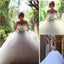 Gorgeous Illusion Long Sleeve Beaded Rhinestone Lace Up Ball Gown Wedding Dress, WD0200 - Wish Gown