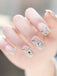 Rhinestone Fake Nails, False Nails Bling Wedding Press on Nails with Design for Women and Girls