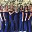 Off the Shoulder Royal Blue Sexy Mermaid Long Bridesmaid Dresses, WG426