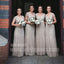 Charming Short Sleeves Beading Popular Long Wedding Bridesmaid Dresses, WG477 - Wish Gown