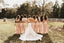 Charming Short Sleeves V Neck Cheap Long Wedding Party Bridesmaid Dresses, WG440 - Wish Gown