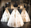 Gorgeous Sweet Heart White Golden Beaded Long Ball Gown Prom Dresses, WG597 - Wish Gown