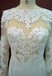 Long Sleeves Lace Mermaid Open Back White Long Wedding Party Dresses, WG613