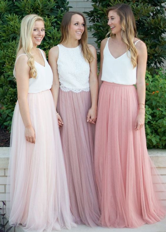 Popular Tulle Long Elegant Cheap Bridesmaid Dresses for Weddings, WG388