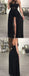 Black Halter Side Split Sexy Cheap Formal Long Prom Dresses, WG793 - Wish Gown