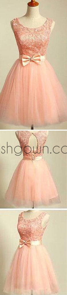 Peach lace lovely for teens modest formal homecoming prom gowns dress,BD0080