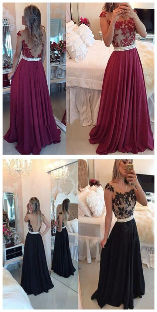 Popular Chiffon Sexy Fashion Pleating Online Inexpensive Floor Length Prom Dresses, PD0071