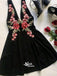 V-neck Black Unique Lovely Appliques Short Cheap Homecoming Dresses, BD00111