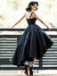 Vintage Black Satin Ball Gown High Low Homecoming Prom Dresses Party Evening Dress, BD00184