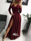 Long Sleeves Lace A Line Formal Long Prom Dresses, MD1116