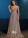 Popular Spaghetti Strap Sparkle A Line Long Prom Dresses, MD1134