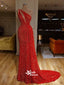 One Shoulder Red Sexy Sparkle Long Prom Dresses PG1120