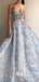 Charming Spaghetti Strap Flowers Sweetheart Long Prom Dresses, SG126