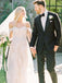 Elegant White Sweetheart Lace A-line Strapless Applique Long Wedding Dress, WDH059