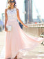 Online Junior Unique Long Prom Dress Light Blush Pink Chiffon Cheap Bridesmaid Dresses, WG03