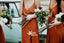 Pretty Side Slit Burnt Orange Simple Spaghetti Strap Long Beach Wedding Bridesmaid Dresses, WG030