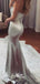 Charming Silver Soft Satin Appliques Sweetheart Strapless Long Mermaid Prom Dresses, WG20