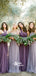 Purple Tulle Convertiable Mismatched Long Wedding Party Dresses Cheap Charming Bridesmaid Dresses, WG34