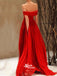 Red Off Shoulder Chiffon Formal A Line Cheap Simple Long Prom Dress, WG521