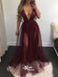 Deep V Neck Sexy Cheap Halter Long Prom Dresses, WG727