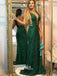 Popular Gorgeous Backless Deep V-neck Appliques Beaded Mermaid Long Prom Dresses, WG728