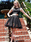 2 Pieces Sparkly Little Black Dress Lovely Short homecoming dress, WG813