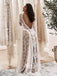 Vintage Lace Long Sleeve Backless Sexy Charming Beach Wedding Dresses, WGB006