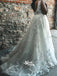 V-neck White Backless Wedding Party Dresses With Appliques, Tulle Bridal Gown, WGB010