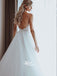 Shining Spaghetti Straps Beaded Appliqued A-line Tulle Wedding Dresses, WGB021