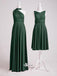 New Design Dark Green Convertible Lace Up Back Wedding Guest Dress Bridesmaid Dresses, WGM014