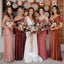 Romance Multiple Types Dusty Rose Satin Velvet Mermaid Bridesmaid Dresses, WGM050